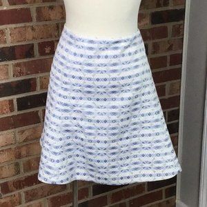 NWT J. Crew metallic skater skirt geometric print